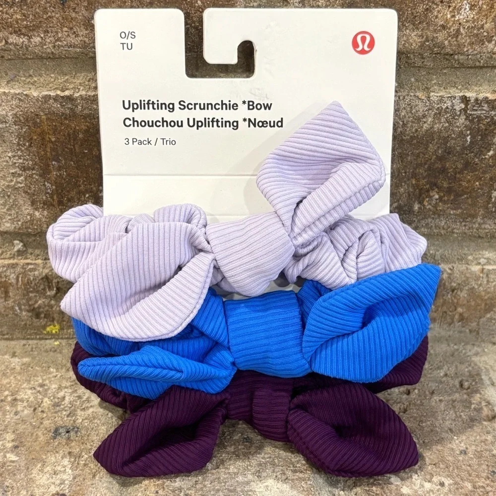NWT Lululemon Uplifting Scrunchies *Bow 3 Pack